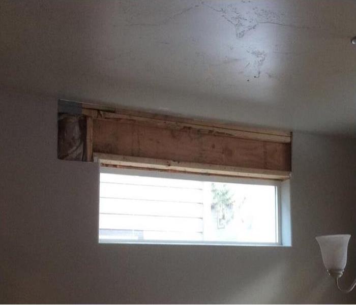 Photo showing affected wet drywall removed